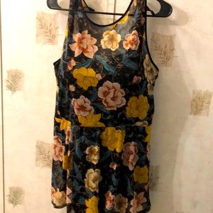 Black floral underwire peplum one piece swimsuit.